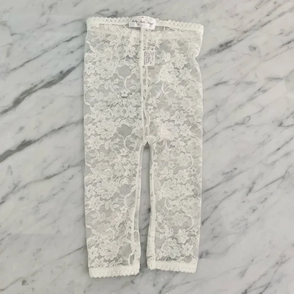 Baby Bella Maya Lace Footless Tights / Leggings White 18 months - Picture 9 of 11